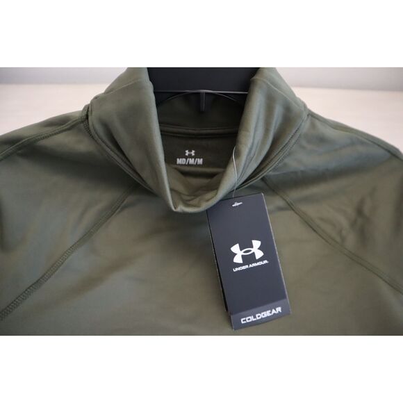 Under Armour 1381749 Women's Sz M Green Coldgear Infrared Funnel Neck Shirt - Picture 3 of 12